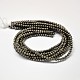 Natural Pyrite Round Beads Strands&nbsp;G-F197-10-10mm-4