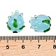 手作りランプワークビーズ  チューリップ  ライトスカイブルー  13.5~14.5x12.5~13.5x12.5~13.5mm  穴：1.8~2mm&nbsp;LAMP-K045-01E-3