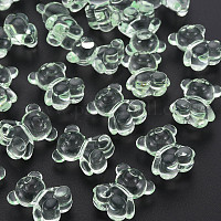 透明なアクリルビーズ  水平穴  クマ  薄緑  18.5x15.5x11mm  穴：2.5mm  約320個/500g&nbsp;MACR-S373-80-B07