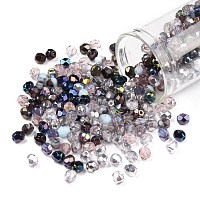 ファイアポリッシュチェコガラスビーズ  多面カット  アナナス属  パープル  4x4mm  穴：1mm  約1440個/袋&nbsp;LAMP-O017-151-VM4