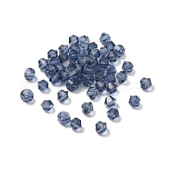 Imitation Austrian Crystal Beads, Grade AAA, K9 Glass, Faceted, Bicone, Marine Blue, 3x3mm, Hole: 0.7~0.9mm