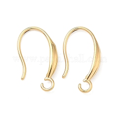 304 Stainless Steel Earring Hooks, Ion Plating(IP), with Loop, Real 18K Gold Plated, 19mm, Hole: 2mm, Pin: 1mm
