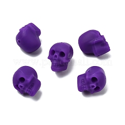 ハロウィンシリコンフォーカルビーズ  スカル  パープル  21x16x20mm  穴：2.5mm&nbsp;FIND-PW0005-01I