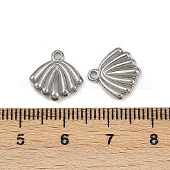 海をテーマにした304ステンレススチールペンダント  変色防止  シェル形状  12.5x12.5x3mm  穴：1.2mm&nbsp;STAS-F317-01M-P