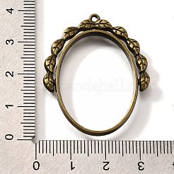回転可能な合金製スイベルオープンバックベゼルペンダント  UVレジンDIY用  エポキシ樹脂  カドミウムフリー＆ニッケルフリー＆鉛フリー  葉付きオーバル  アンティークブロンズ  38x31.5x3.5mm  穴：1.4mm&nbsp;PALLOY-I223-18AB
