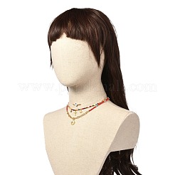 ナザールボンジュウビーズガラスシードビーズネックレスセット  真鍮製の延長チェーン付き  ナザールボンジュウランプワークペンダント  クロス＆スターチャーム  ミックスカラー  16.93インチ（43cm）  15.35インチ（39cm）  13.78インチ（35cm）  3個/セット&nbsp;NJEW-JN03722-02