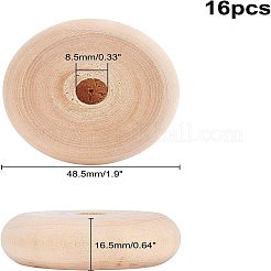 木製の車輪  DIY木製工芸品玩具アクセサリー  バリーウッド  48.5x16.5mm  穴：8.5mm&nbsp;WOOD-OC0001-51