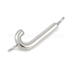 304ステンレススチールレターコネクタチャーム  ステンレス鋼色  文字J  12.5x4x2mm  穴：1.2mm&nbsp;STAS-M108-01P-10