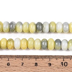 ガラスビーズ連売り  天然石風  ロンデル  染め  レモンシフォン  8~8.5x4.5~5mm  穴：1~1.2mm  約155~159個/連  30.12~31.30インチ（76.5~79.5cm）&nbsp;GLAA-N059-5x8mm-32