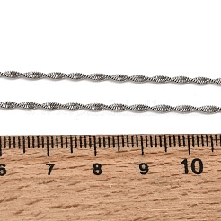 男女兼用 12mm 304ステンレススチールロープチェーンネックレス 1.7個  変色なし  ステンレス鋼色  17.72インチ（45cm）&nbsp;NJEW-H093-13P