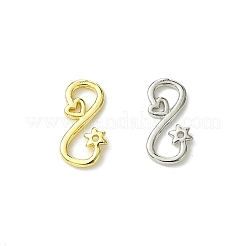 真鍮製S字フック留め具4色2個  カドミウムフリー＆鉛フリー  ラックめっき  長持ちメッキ  ハートで主演  ミックスカラー  11.5x6x1mm  穴：3.2mm  2個/カラー&nbsp;KK-FS0001-75