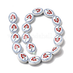 Hand Painted Oval Porcelain Beads&nbsp;PR-CBA03B0-01B