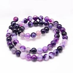Natural Striped Agate/Banded Agate Bead Strands&nbsp;G-K155-A-6mm-11