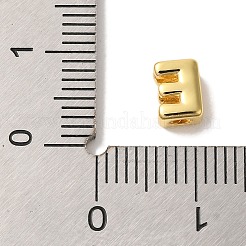 ラックメッキ真鍮チャーム  文字チャーム  カドミウムフリー＆鉛フリー  長持ちするプレート  18KGP本金メッキ  文字e  6x5x4mm  穴：2mm&nbsp;KK-L220-001G-E