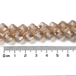 電気メッキ透明ガラスビーズ連売り  艶消し  多面カット双円錐形  ミックスカラー  10x9.5mm  穴：1.2mm  約60個/連  22.76''（57.8センチメートル）&nbsp;EGLA-I019-M