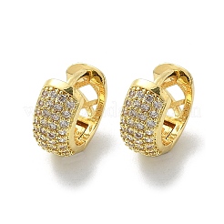 Brass Micro Pave Cubic Zirconia Hoop Earrings&nbsp;EJEW-D311-078G