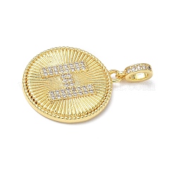 Brass Micro Pave Clear Cubic Zirconia Pendants&nbsp;KK-L253-17G-H