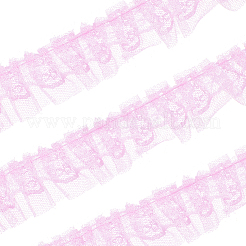 10mのコットンプリーツフラワーレーストリム  服飾材料  ピンク  1-1/8インチ（30mm）&nbsp;OCOR-CY0002-28A