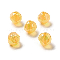 透明なアクリルビーズ  ABカラーメッキ  不規則なラウンド  ゴールド  17.5x17.5mm  穴：3mm  約167個/500g&nbsp;OACR-A013-02E
