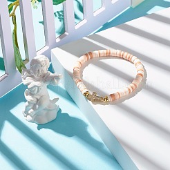 Polymer Clay Heishi Beads Stretch Bracelet for Women&nbsp;BJEW-JB07207-04