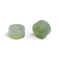 天然カナダ翡翠ビーズ  ヒシビーズ  艶消し  フラットラウンド/ディスク  5.5~6.5x3.5mm  穴：1mm&nbsp;X-G-I274-08B