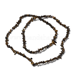 天然石タイガーアイビーズ連売り  チップ  1~5x3~16x3~5mm  穴：0.8~0.9mm  29.92~32.68''（76~83センチメートル）&nbsp;G-E607-A05