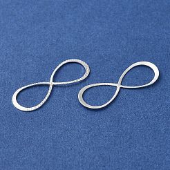 真鍮製フレームコネクター  無限コネクタ  925銀メッキ  9.5x26x0.6mm  穴：11x7.5mm&nbsp;FIND-Z039-05S