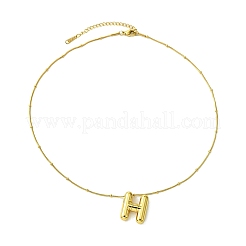 Ion Plating(IP) Initial Letter 304 Stainless Steel Pendant Necklace&nbsp;NJEW-R265-05G-H
