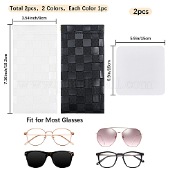 2Pcs 2 Colors PU Imitation Slip-in Leather Glasses Case&nbsp;AJEW-CN0003-26C