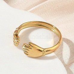 304 Stainless Steel Cuff Open Rings for Women&nbsp;RJEW-L341-05B-G