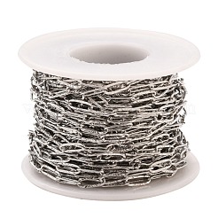 Tarnish Resistant 304 Stainless Steel Textured Paperclip Chains&nbsp;CHS-I009-01P