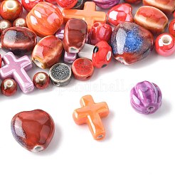 48Pcs Glazed Porcelain Beads&nbsp;PORC-FS0001-34