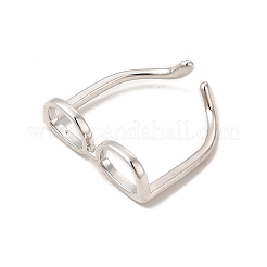 Brass Glasses Frame Open Cuff Ring for Women&nbsp;X-RJEW-F140-140P