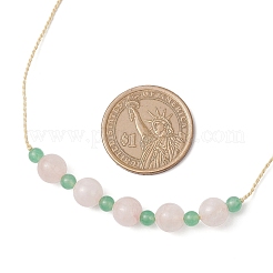 Round Natural Malaysia Jade & Rose Quartz Beaded Necklace & Bracelet & Dangle Earring Sets&nbsp;SJEW-JS01333