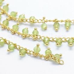 Natural Peridot Handmade Beaded Chains&nbsp;CHC-P003-11L