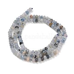 天然石アクアマリンビーズ連売り  ファセットロンデル  4x2mm  穴：0.7mm  約149個/連  14.96インチ（38cm）&nbsp;GG-CBA753B-B01-2x4mm
