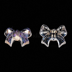 クリア樹脂カボション  グリッターパウダー付き  蝶結び  ミックスカラー  8x10x3mm&nbsp;CRES-N030-022-B