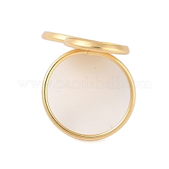 304ステンレススチールオープンカフリング金具  パッドリングセッティング  フラットラウンド  18KGP本金メッキ  内径：17mm  トレイ：16mm＆12mm&nbsp;STAS-E124-05N-G