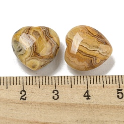 天然クレイジーレースアゲートビーズ  片穴  ハート  15.5x15.5x8mm  穴：1mm&nbsp;G-P531-A19-01