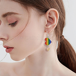 30Pcs Rainbow Color Alloy Enamel Connector Charms&nbsp;ENAM-HY0001-15