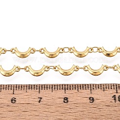 5m 304ステンレススチール製ムーンリンクチェーン  ハンダ付け  スプールで  イオンプレーティング（ip）  18KGP本金メッキ  10x2x2mm&nbsp;CHS-T071-44G