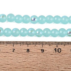 Electroplate Imitation Jade Glass Beads Strands&nbsp;EGLA-Q132-6MM-01B-06