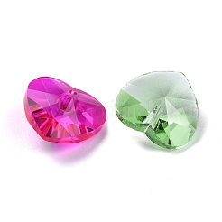 36個12色誕生石チャームガラスペンダント  多面カット  ハート  ミックスカラー  18x18x10mm  穴：1mm  12色  3個/カラー  36個/箱&nbsp;RGLA-ZZ0001-05-18mm