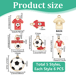 30Pcs 5 Styles Alloy Enamel Pendants&nbsp;ENAM-PH0003-40