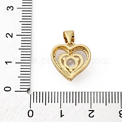 Brass Micro Pave Cubic Zirconia Pendants&nbsp;KK-P308-08G