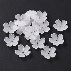 200Pcs 5-Petal Transparent Acrylic Bead Caps&nbsp;SACR-SP0001-45