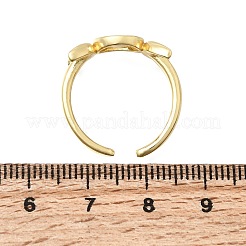 女性用真鍮オープンカフリング  三重の女神のサイン  ゴールドカラー  9.5mm  内径：17mm&nbsp;RJEW-K322-01G