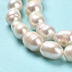 天然養殖淡水パールビーズ連売り  ライス  グレードA +  リネン  8~11.5x7.5~8mm  穴：0.5mm  約28~32個/連  13.19~13.39インチ（33.5~34cm）&nbsp;PEAR-E016-064
