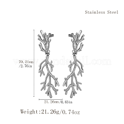Vintage stainless steel coral drop earrings for women daily party fashion jewelry&nbsp;BC7176-2
