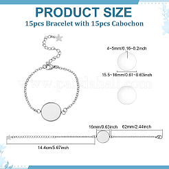 15Pcs 304 Stainless Steel Bracelet Making&nbsp;STAS-ME0001-68